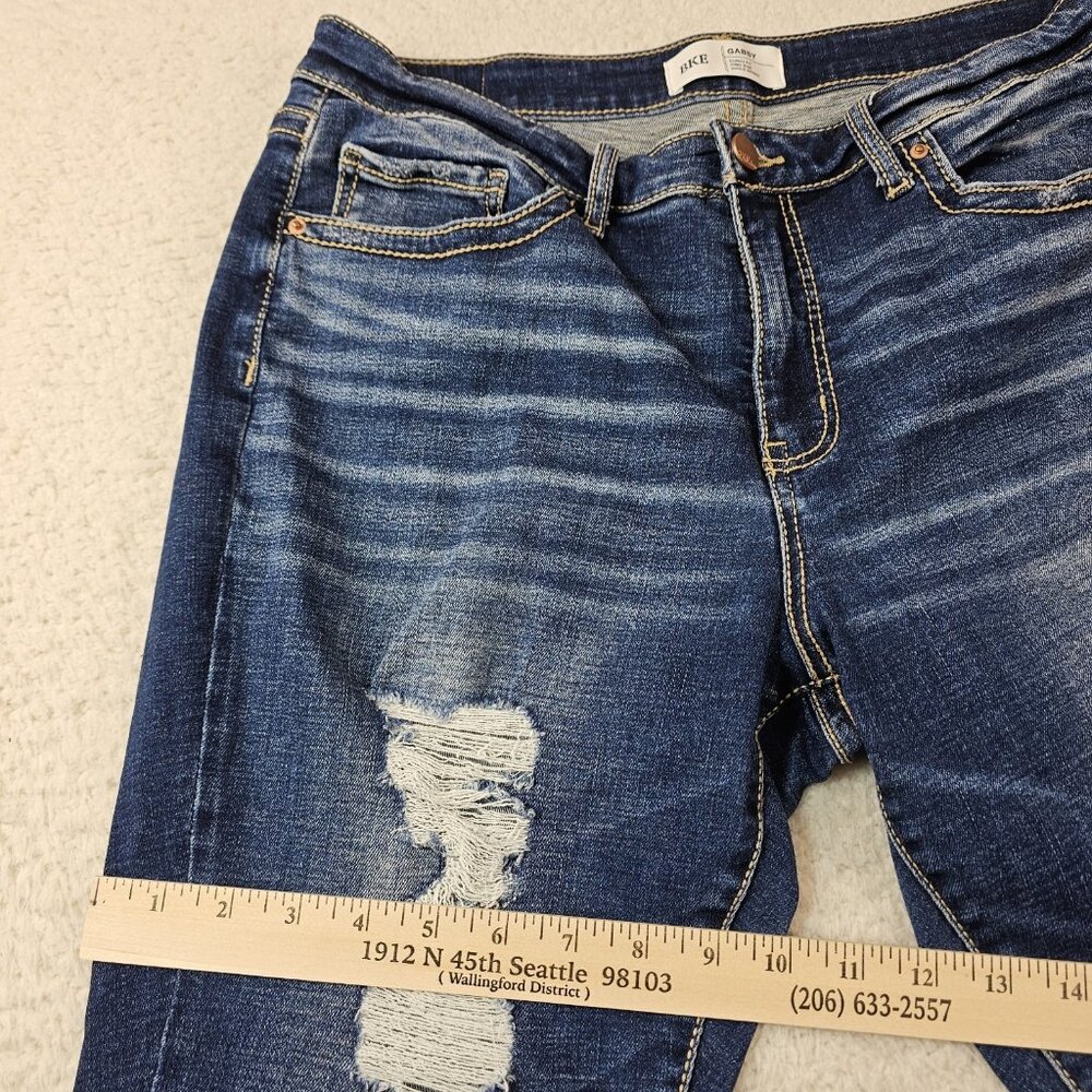 BKE Jeans Womens Gabby 31 Curvy High Rise Ankle Heavy Distressed Thick Stitching - Picture 8 of 16